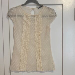 Vintage Cream Lace Women's Top